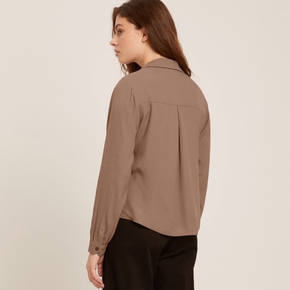 NEW Frank & Oak Camp Collar Long Sleve Blouse M - Picture 9 of 11